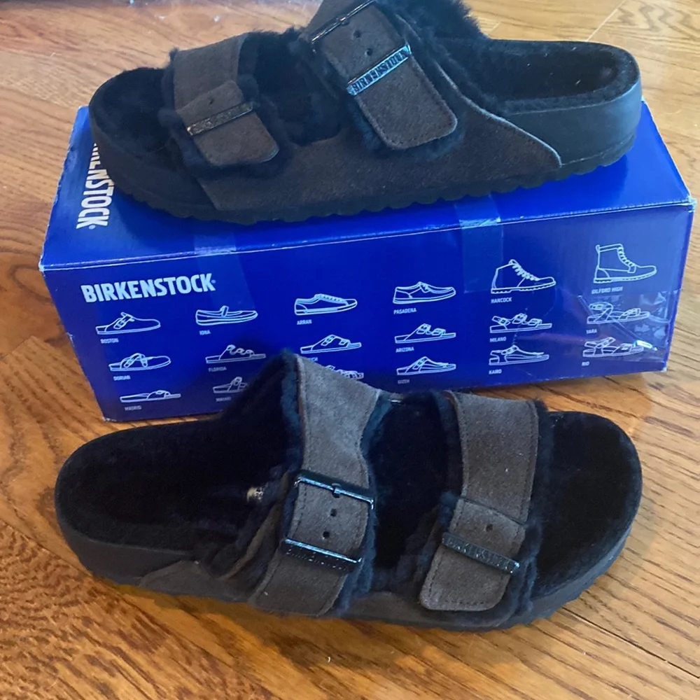 Birkenstock Arizona shearling mocca Asst new - Picture 1 of 9